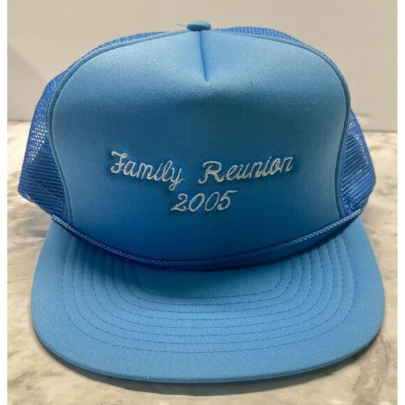 Family Reunion Trucker Hat Snapback Cap 2005 Mohrs Baby Blue Solid Pattern - Picture 10 of 11